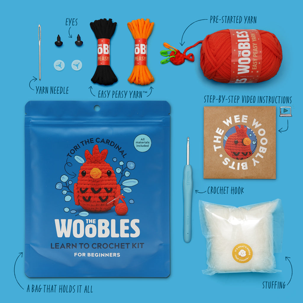 Kibakids - Tori the Cardinal Crochet Kit