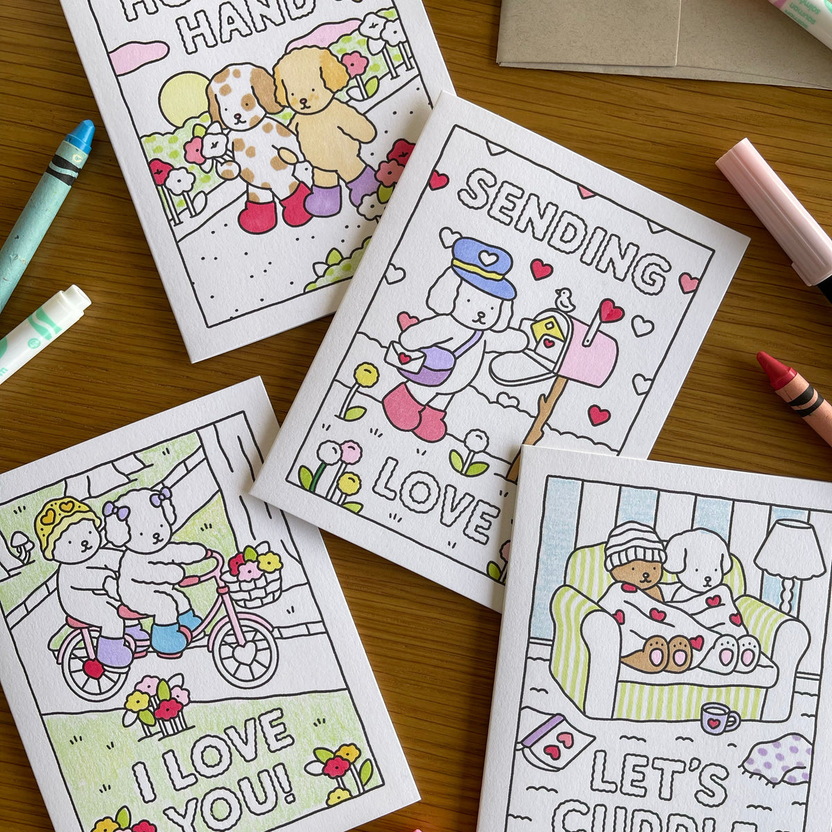 Kibakids - Let's Cuddle Coloring Card