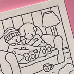 Kibakids - Let's Cuddle Coloring Card