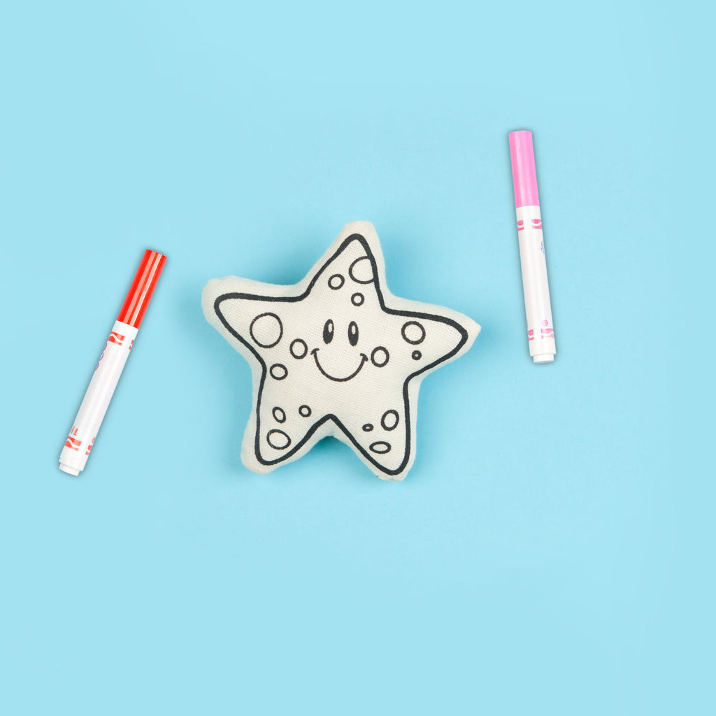 Kibakids - Sea Life Trio Coloring Set - Starfish, Turtle & Fish