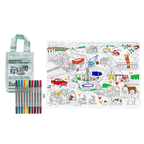 Kibakids - Cars, Trucks & Tractors Reusable Colour-In Placemat for Kids