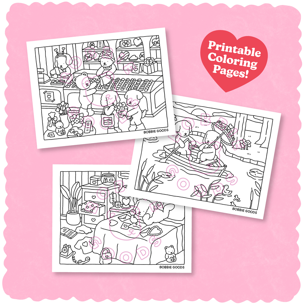Kibakids - Digital Download • February Coloring Pages