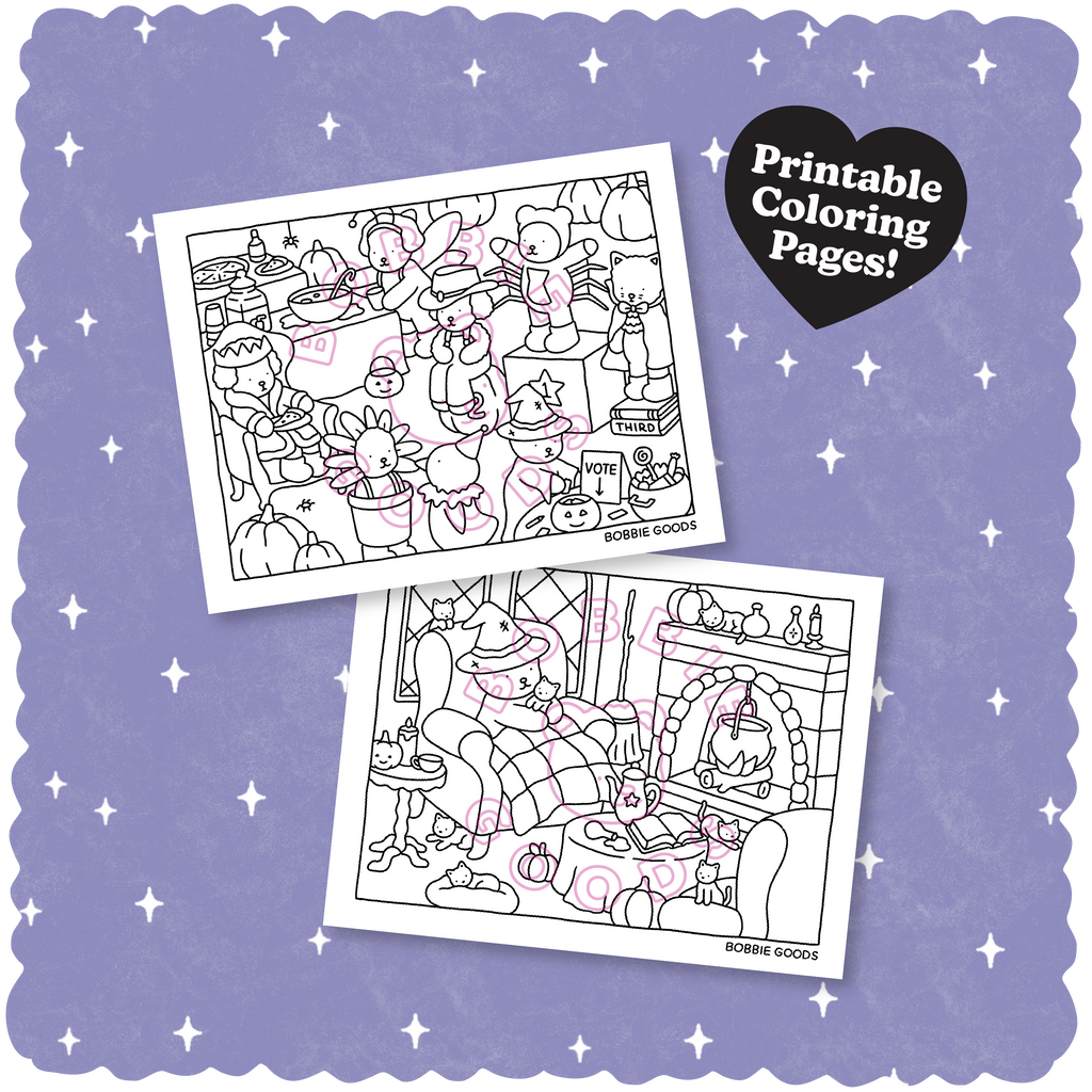 Kibakids - Digital Download • Halloween Coloring Pages