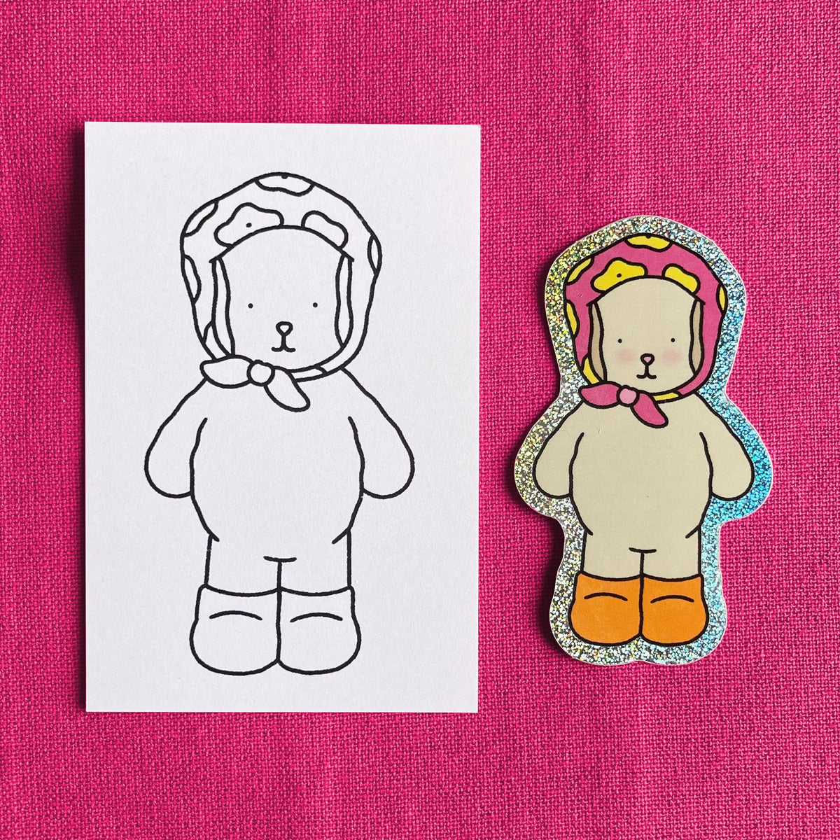 Kibakids - Opal Glitter Sticker + Info Card