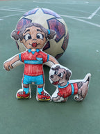 Kibakids - Sports Series: Soccer Girl with Pigtails Coloring Set