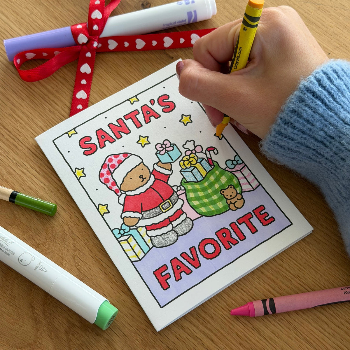 Kibakids - Santa's Favorite Coloring Card